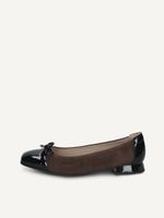 caprice ballerina brown made of leather and textile with trapeze heel size 36