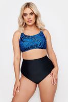 yours top de bikini azul estampado animal