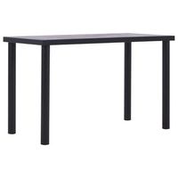 mesa de comedor de mdf negro y gris hormigon 120x60x75 cm vidaxl