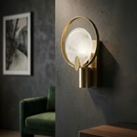 aplique de metal y cristal dorado 20x10x29 cm