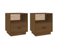 vidaxl mesitas de noche 2 uds madera de pino marron miel 40x34x45 cm