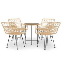 conjunto comedor jardin 5 uds  mueble jardin mesa y sillas ratan sintetico