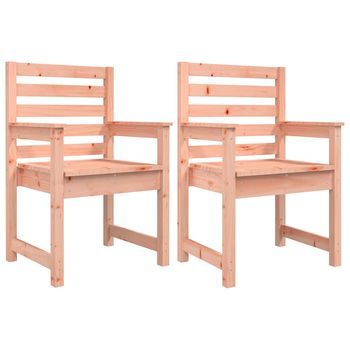 Sillas De Jardín 2 Uds Madera Maciza Abeto Douglas 60x48x91 Cm Cfw695103