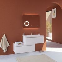 mueble de bano de 120 cm blanco mate con cajon descentrado  seattle