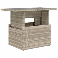 mesa jardinrmesa para exterioresrmesa de patio superficie vidrio ratan pe gris claro 100x55x73 cm