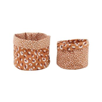 Juego de 2 cestas con estampado de leopardo