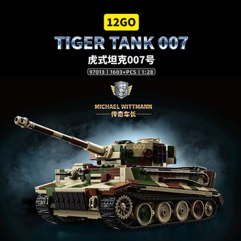 Bloques de Construcción 12GO 97013, Tanque Tigre, 1603 Piezas, Modelo de Vehículo Militar, Ladrillos de Ensamblaje DIY, Juguete para Niños y Adultos, Regalo Coleccionable