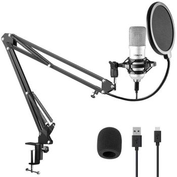 Micrófono Vonyx CMS300S USB cardioide con soporte y filtro antipop