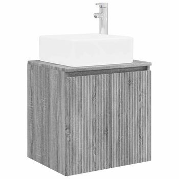 Vanidad Con Lavabo De Pared Sonoma Gris 49,5 X 41 X 63 Cm Vidaxl