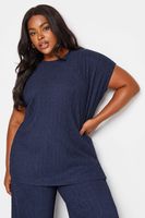 yours camiseta azul textura rugosa mujer curvy y tallas grandes yours