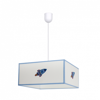 Lampara Colgante Cohete 1xe27 Blanco/azul Regx35x35 de FABRILAMP.