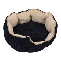 cozy kingdom snuggle bed - black  beige - 75 x 60 x 25 cm l x w x h