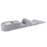meowbaby parque infantil de espuma con piscina de bolas gris claro  blancotransparente 100 pcs