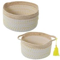 set 2 cestos natural y amarillo