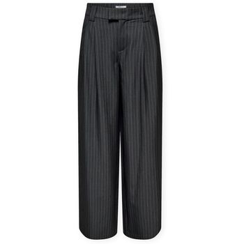 Only Pantalones Nisa Life Trousers - Dark Grey Melange para mujer