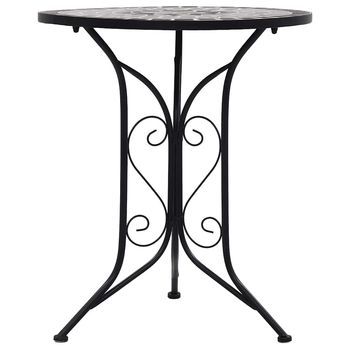 Mesa De Jardín | Mesa Bistro De Mosaico Cerámica Gris 60 Cm