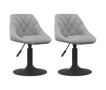 Vidaxl sillas de comedor giratorias 2 uds de terciopelo gris claro