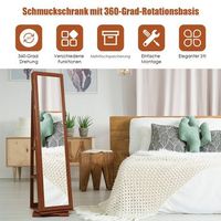 joyero de madera 2 en 1 y estante tipo escalera con espejo de cuerpo entero 39 x 39 x 161 cm marron
