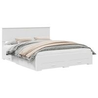 estructura de cama blanco 160 x 200 cm madera de ingenieria vidaxl