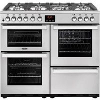belling cookcentre 100dft dual fuel range cooker - stainless steel stainless steel