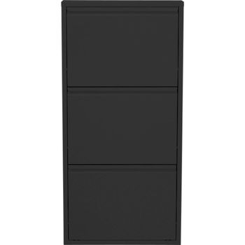 Zapatero de 3 compartimentos negro