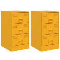 mesitas de noche 2 uds acero amarillo mostaza 345x39x62 cm vidaxl