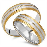 alianzas 8 quilates oro blanco amarillo con diamante