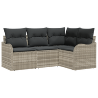juego de sofa de jardin de 4 uds con cojines ratan poli gris claro cfw532629