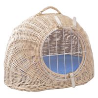 aumuller wicker basket with cushion - 50 x 39 x 44 cm l x w x h