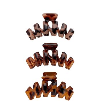 brushworks Pinzas de pelo efecto carey - Pack de 3