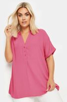 yours blusa rosa escote de muesca mujer curvy y tallas grandes yours