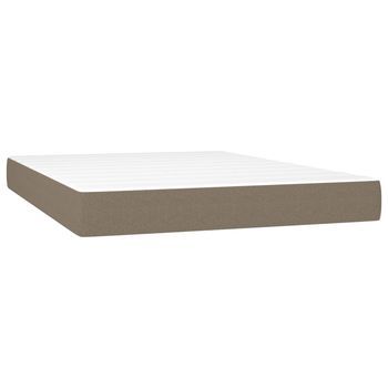 Colchón De Muelles Ensacados Firmeza Media Tela Gris Taupe 140x200x20 Cm Vidaxl