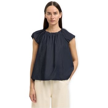Selected Blusa W Frillo Top - Dark Blue Denim para mujer