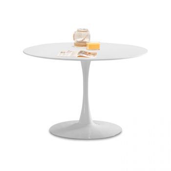 Mesa Circular Gina Blanco 110 X 75 X 110 Cm