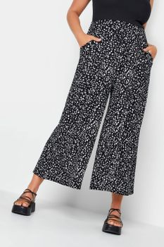 Yours Culottes Negros De Leopardo, Mujer Curvy Y Tallas Grandes, Yours