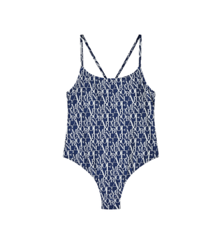 Emporio Armani para mujer. EW000797_AF20242 Bañador Logomania marino (XL), Beachwear, Poliamida
