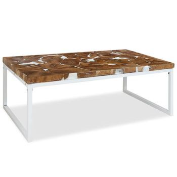 Mesa De Café - Mesa De Centro De Resina De Teca 110x60x40 Cm