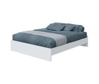 pack dormitorio muebles daylight mesitas de noche comoda y cama queen size blanco artik y natur