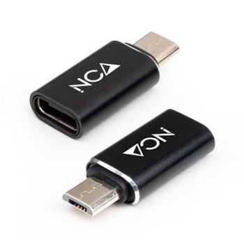 Nanocable Adaptador Micro USB a USB-C Negro