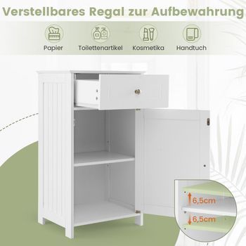 Mueble De Baño Estrecho Con Cajón Y Puerta Blanco 55 Kg