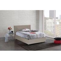 talamo italia cama individual y media con contenedor anna made in italy cama con revestimiento de cuero ecologico apertura frontal apta para colchon 120x200 cm taupe