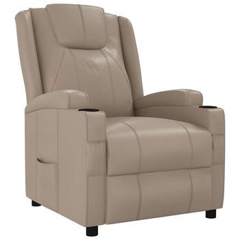 Sillón Reclinable De Cuero Sintético Marrón Cfw930775