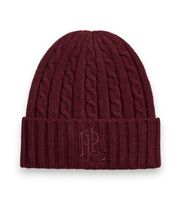 lauren ralph lauren para mujer 454p23505004 gorro en punto de ochos con logotiporojo osfa casual granate tela