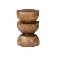 mesa auxiliar de madera de mango nogal