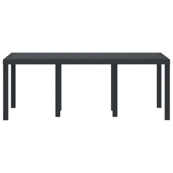 Mesa De Jardín | Mesa De Exterior Antracita 200 X 100 X 73 Cm Ratán Sintético
