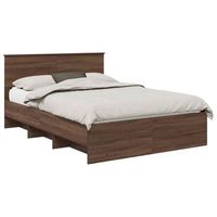 cama matrimonial  cama para adulto  estructura de cama con cabecera roble marron 150 x 200 cm