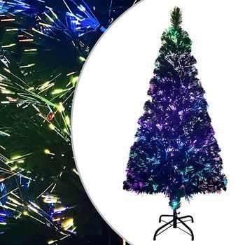Árbol De Navidad Artificial Y Soporte Verde Fibra Óptica 120 Cm Vidaxl