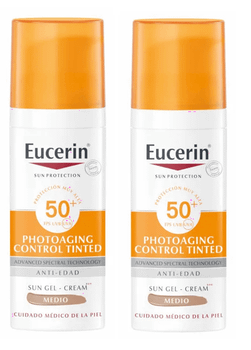 Eucerin Solar Facial Photoaging Control Fluido FPS50+ Tinted Medium 2x50 ml