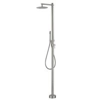 ducha para piscina de acero 316 color acero con monocomando y difusor orientable