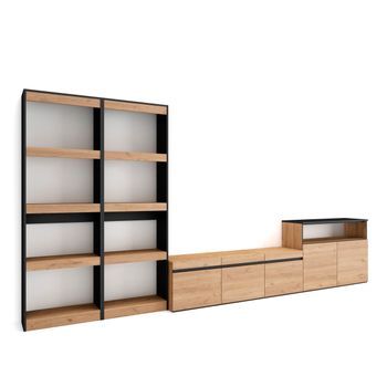Muebles De Salón Para Tv, Conjunto De Muebles Comedor, 370x186x35cm, Para Tv Hasta 65